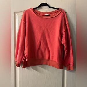 Listicle Coral Crew Neck Sweater
